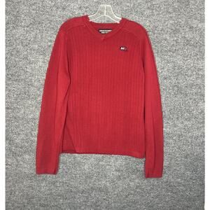 Vintage Abercrombie & Fitch Mens Pullover Sweater Size XL Red V Neck Y2K Preppy